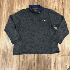 Woolrich Men's Snap Button Pullover Knit Fleece Light Jacket Gray Size XL